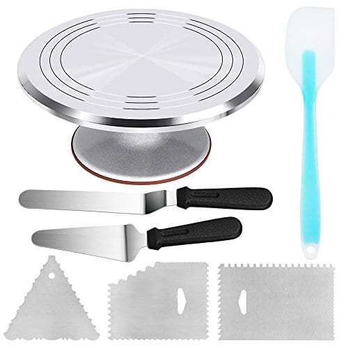  12.2” Rotating Cake Decorating Turntable for Cakes,Cake  Turntable - 12'' Rotating Cake Decorating Stand with 2 Angled Icing  Spatulas and 3 Comb Icing Smoother : Home & Kitchen